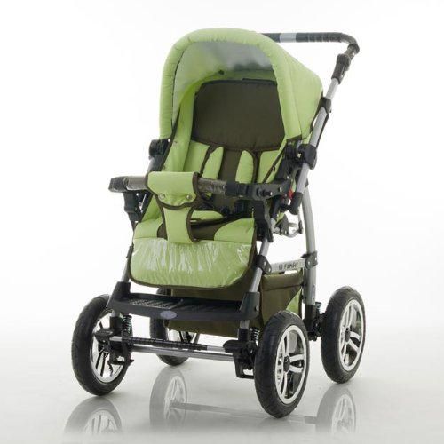 Kinderwagen-Set Flash 2 in 1 in Pistazie-Olive - 14 Teile - in 18 Farben erhältlich