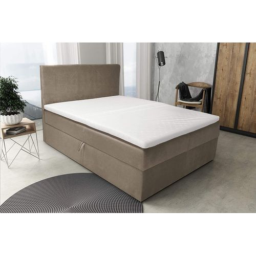 Boxspringbett S-Deluxe 140x200 Beige mit Stauraum