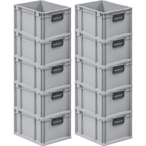 SparSet 10x Eurobox NextGen Portable Duo | HxBxT 22x30x40cm | 20 Liter | Eurobehälter, Transportbox, Transportbehälter, Stapelbehälter