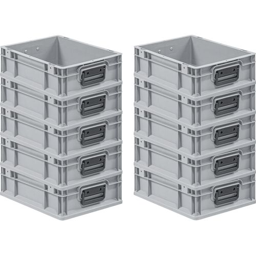 SparSet 10x Eurobox NextGen Portable Duo | HxBxT 12x30x40cm | 11 Liter | Eurobehälter, Transportbox, Transportbehälter, Stapelbehälter