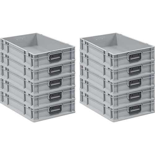 SparSet 10x Eurobox NextGen Portable Duo | HxBxT 12x40x60cm | 23 Liter | Eurobehälter, Transportbox, Transportbehälter, Stapelbehälter