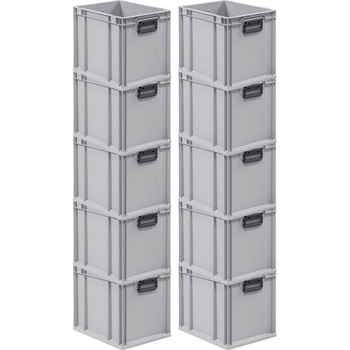 SparSet 10x Eurobox NextGen Portable Duo | HxBxT 32x30x40cm | 30 Liter | Eurobehälter, Transportbox, Transportbehälter, Stapelbehälter
