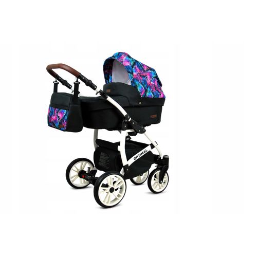 BabyLux® Optimal | 2in1 Kinderwagen Bambimo | Colorful Feathers | Kombikinderwagen | Kinderwagenset