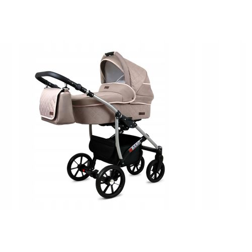 BabyLux® Qbaro | 2in1 Kinderwagen Bambimo | Khaki | Kombikinderwagen | Kinderwagenset | Buggy + Baby