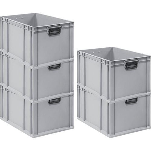 SparSet 5x Eurobox NextGen Portable Duo | HxBxT 32x40x60cm | 65 Liter | Eurobehälter, Transportbox, Transportbehälter, Stapelbehälter