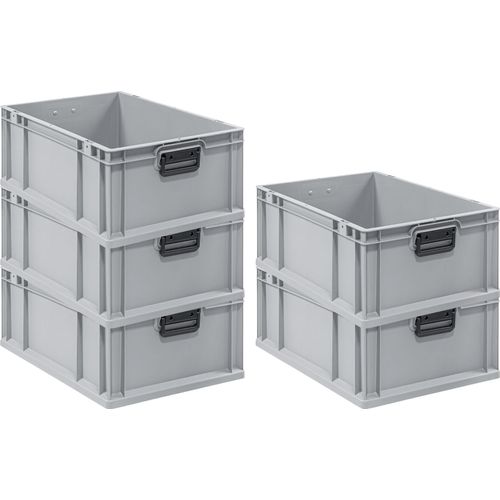 SparSet 5x Eurobox NextGen Portable Duo | HxBxT 22x40x60cm | 44 Liter | Eurobehälter, Transportbox, Transportbehälter, Stapelbehälter