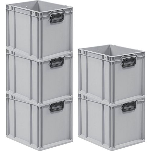 SparSet 5x Eurobox NextGen Portable Duo | HxBxT 32x30x40cm | 30 Liter | Eurobehälter, Transportbox, Transportbehälter, Stapelbehälter