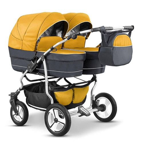 Zwillingskinderwagen 2 in 1 Twin Star inkl. Sportsitze - 10 Teile - in 16 Farben