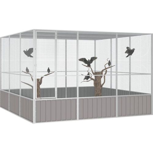 Prolenta Premium - Vogelkäfig Grau 302,5x324,5x211,5 cm Verzinkter Stahl