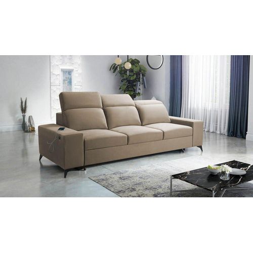 Schlafsofa Britta für das Wohnzimmer, Gästezimmer mit USB-Anschluss