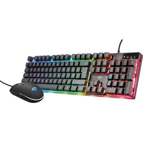 Gaming Tastatur und Maus Set, Deutsches QWERTZ Layout, LED Beleuchtung, Anti-Ghosting, 12 Mediatasten PC Maus 800-3000 DPI, für Computer, Laptop, Mac