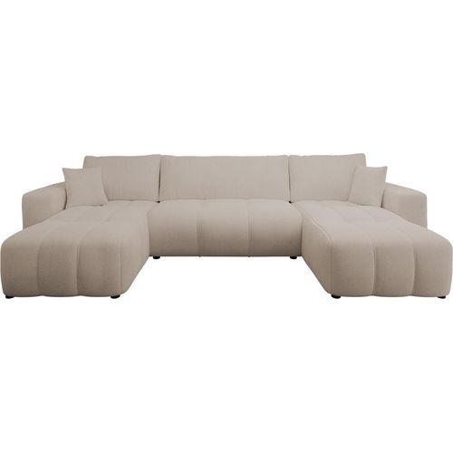 MIRJAN24 Wohnlandschaft Furyn U, Eckouch mit Bettkasten und Schlaffunktion, U-Form (Farbe: Velo 623)