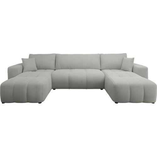 MIRJAN24 Wohnlandschaft Furyn U, Eckouch mit Bettkasten und Schlaffunktion, U-Form (Farbe: Velo 633)