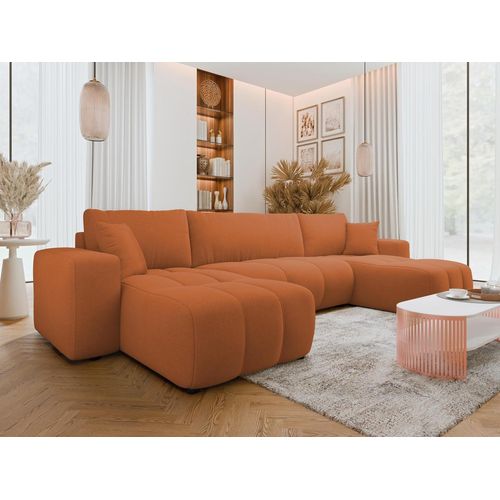 MIRJAN24 Wohnlandschaft Furyn U, Eckouch mit Bettkasten und Schlaffunktion, U-Form (Farbe: Velo 627)