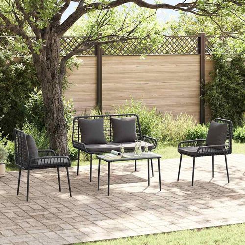 Garten Essgruppe 3 pcs Schwarz, Anthrazit 109 x 63 x 83 cm
