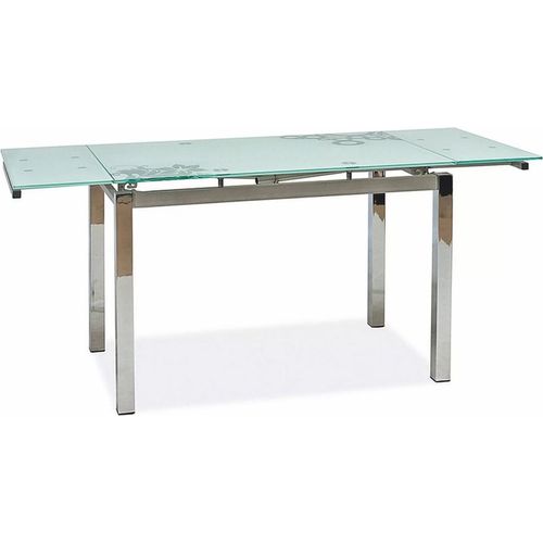 Casa Padrino Metall Esstisch mit Glasplatte Silber 110-170 cm - Erweiterbarer Küchentisch