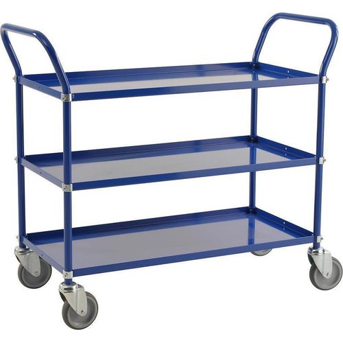 Servierwagen mit 3 Böden 1.080 x 480 x 940 mm, Traglast: 250 kg - blau