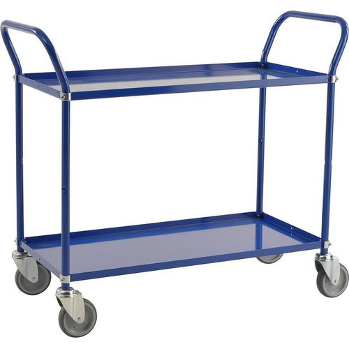 Servierwagen mit 2 Böden 1.080 x 480 x 940 mm, Traglast: 250 kg - blau