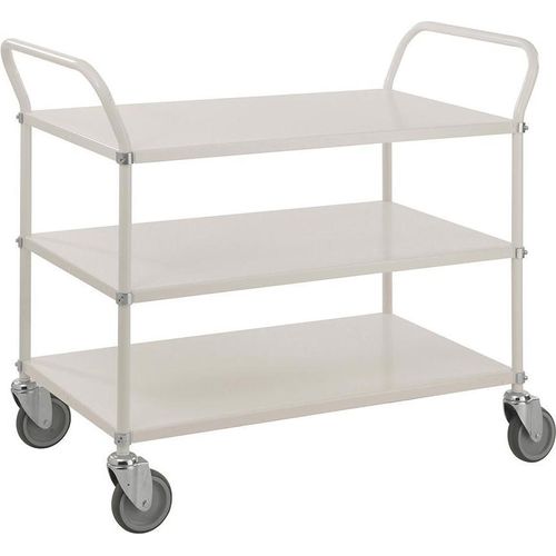 Servierwagen mit 3 Böden 1.080 x 480 x 940 mm, Traglast: 250 kg - weiß