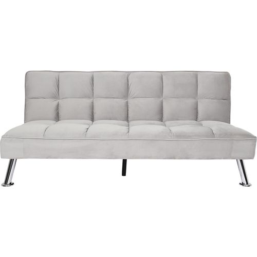 Sofa HWC-K21, Klappsofa Couch Schlafsofa, Nosagfederung Schlaffunktion Liegefläche 181x107cm Samt, grau