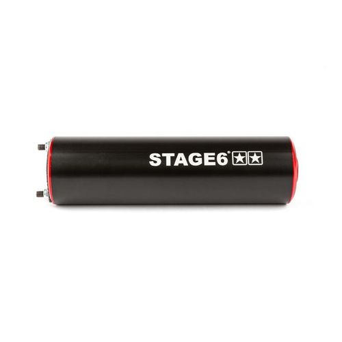 Auspuffanlage Stage6 Streetrace 70ccm mit Zulassung High Mount CNC für Derbi Senda, Farbe:schwarz / rot