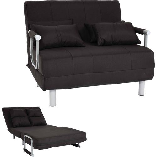 Schlafsessel MCW-K29, Klappsessel Schlafsofa Gästebett Relaxsessel, Liegefläche 186x97cm Stoff (270g/m²) schwarz