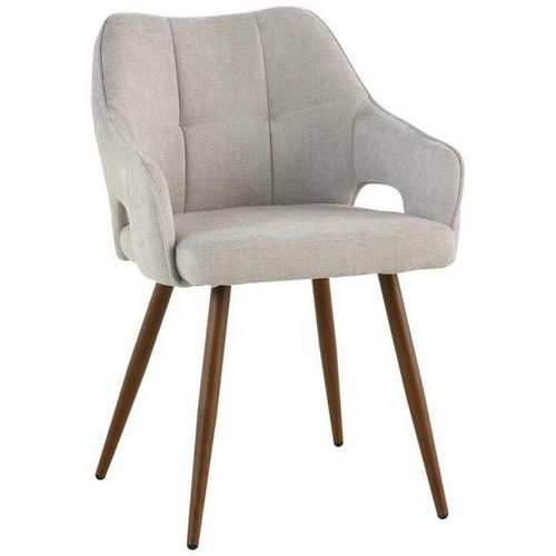 Mid.you Armlehnstuhl , Hellbraun , Holz, Metall, Textil , Pappel , Sperrholz , Rundrohr , 55x80x60 cm , Stühle