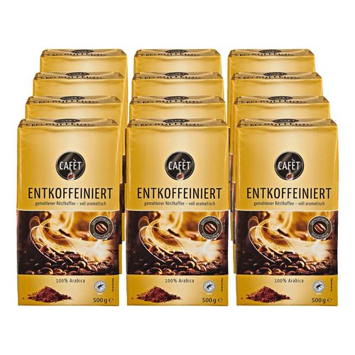Cafet Entkoffeiniert Filterkaffee 500 g, 12er Pack