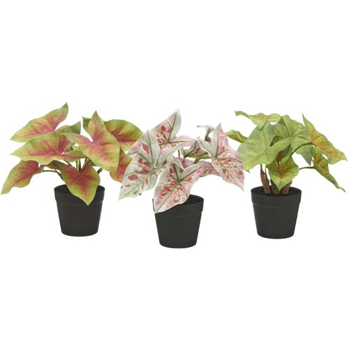 Künstliche Zimmerpflanze CREATIV GREEN "Blattpflanzen Mini", grün, H:20cm Ø:18cm, Kunststoff, Kunstpflanzen, Künstliche Zimmerpflanze, mit schönen Blattfarben