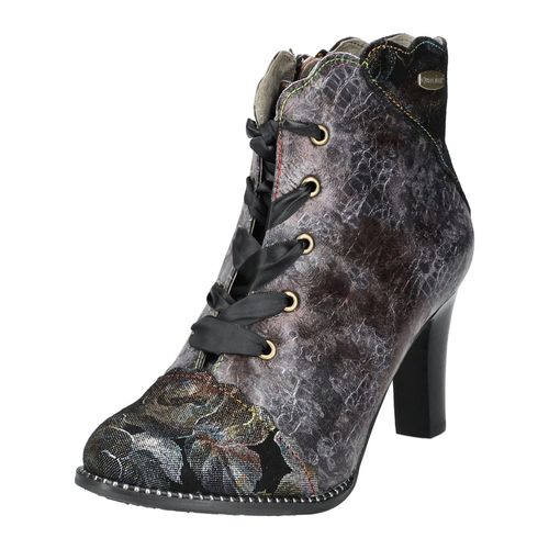 High-Heel-Stiefelette LAURA VITA "LAURA VITA Stiefelette Leder/Textil", Damen, Gr. 38, schwarz, Leder, Textil, Schuhe