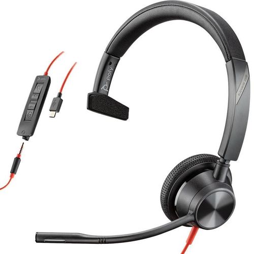 Poly Blackwire 3315 USB MS Kopfhörer mit Mikrofon - Schwarz