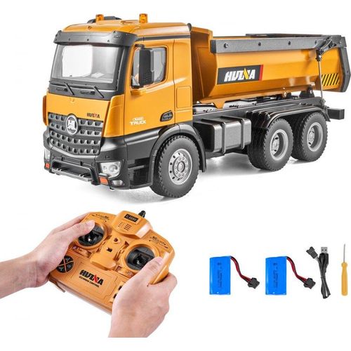 RC Fernbedienung Muldenkipper 1:14 - 10 Kanäle Kipplaster Lastwagen - Bull Dozer für Bauprojekte und Spielzeugfahrer