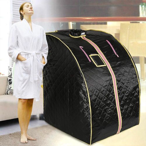 Infrarot-Sauna-Box Mobile Dampfsauna Wärmekabine Sauna Bad Sauna Dampfgarer Heimsauna |schwarz