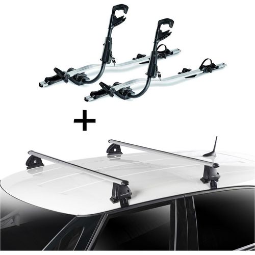 2x Fast Rider Alu Fahrradträger + Dachträger VDP EVO ALU kompatibel mit für Opel Astra K 5 Türer ab 2015