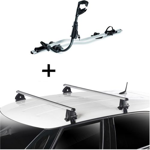 1x Fast Rider Alu Fahrradträger + Dachträger VDP EVO ALU kompatibel mit für Opel Astra K 5 Türer ab 2015