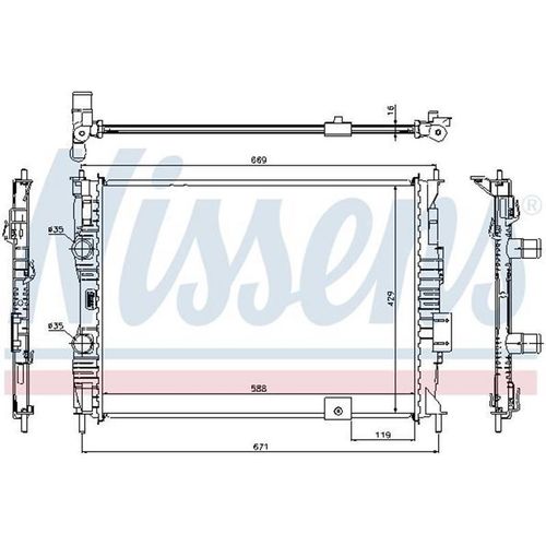 Kühler, Motorkühlung NISSENS 67363