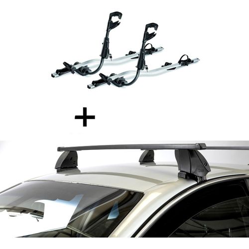 2x Fast Rider Alu Fahrradträger + Dachträger K1 MEDIUM kompatibel mit für Opel Corsa F (5 Türer) ab 2019