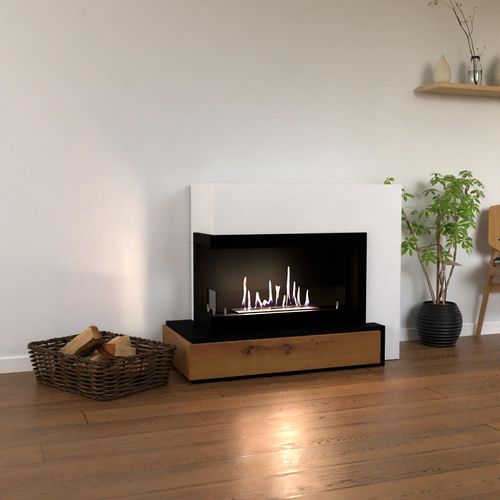GLOW FIRE Ethanol Kamin 'Narvik Links' | Ethanolofen in weiß mit 3 Std. Brenndauer und 2 KW Heizleistung | BxHxT: 100x89,7x51,5 cm