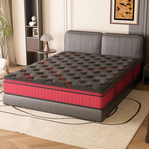 DEWINNER 30cm Matratze, Federkernmatratze, 140x190 cm, Memory Foam, 7-Zonen-Ergonomie-Zonierung, Taschenfedern, Hybrid, Multifunktional