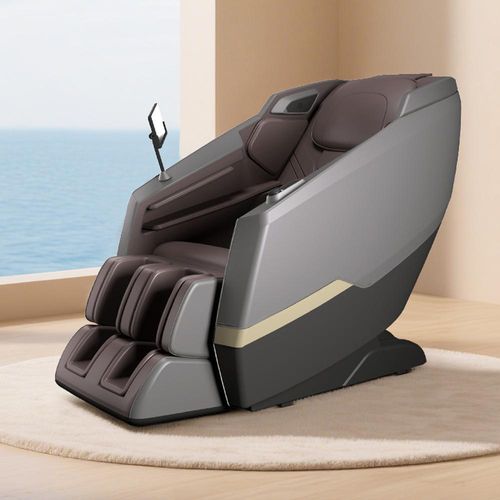 Massagesessel, Zero-Gravity Liegesessel, Tiefenmassage, mit Heizfunktion, Vollmassage, Bluetooth SL Schienen Grau L140×B73×H106cm /A001-Hui/