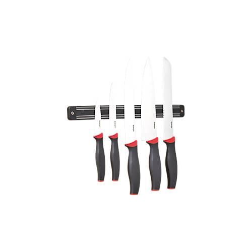 5-teiliges Messerset: Chef/Brot/Fleisch 30 cm, Universal 19 cm, Gemüse 15 cm – Spezialstahl, Hängeleiste