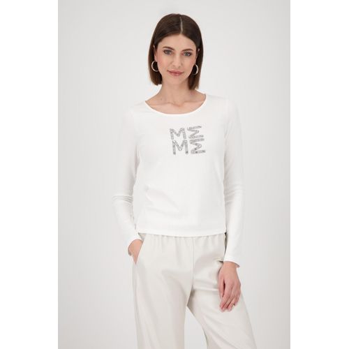 Monari Langarmshirt »Shirt Rippe + Schmuck«, Mit Rundhalsausschnitt