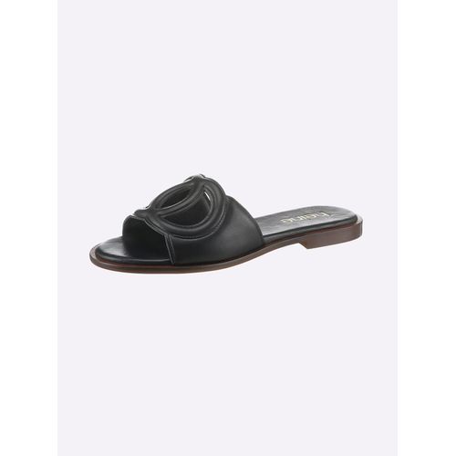 Pantolette HEINE, Damen, Gr. 39, schwarz, Leder, Rindsleder, Schuhe