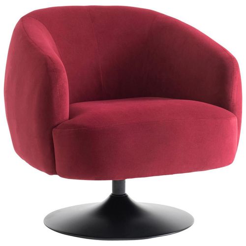 Carryhome Sessel , Dunkelrot , Textil , 79x65x83 cm , Sitzfläche 360° drehbar , Wohnzimmer, Sessel, Polstersessel