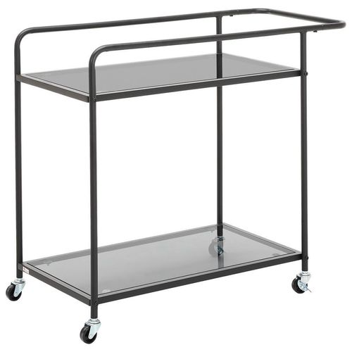 Mid.you Servierwagen , Schwarz , Metall, Kunststoff, Glas , Rollen , 71x69x38 cm , FSC , Esszimmer, Barmöbel, Barwagen