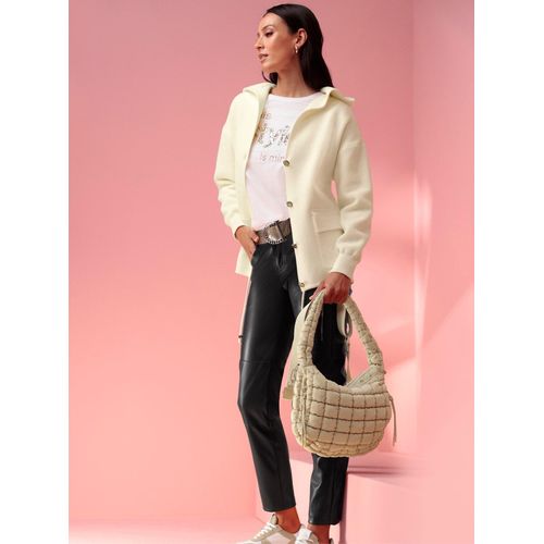 Strickjacke HEINE, Damen, Gr. 48, beige (champagner), 100% Polyamid, unifarben, Strickjacken