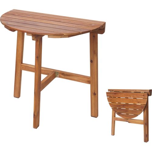 Klapptisch MCW-L19, Gartentisch Balkontisch, In-/Outdoor klappbar Akazie Holz MVG- 71x70x34cm