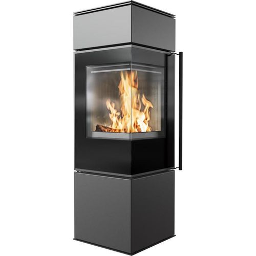 Kaminofen aus Stahl KRATKI REN/S links Ø 150 7 kW schwarz Verkleidung