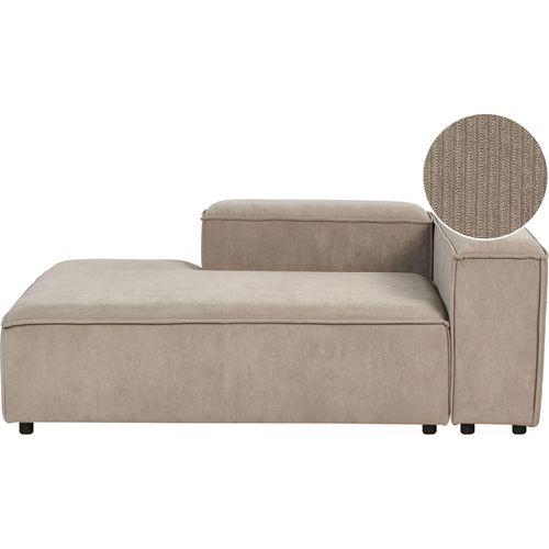 BELIANI Chaiselongue Hellbraun Cord Rechtsseitig Modul-Récamiere mit Niedriger Rückenlehne Wohnzimmermöbel Modern Skandi Wohnzimmer Ausstattung Sitzmöbel