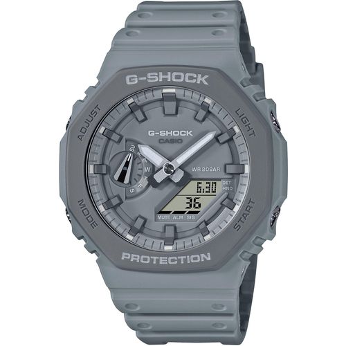 Chronograph CASIO G-SHOCK, grau (grau, dunkelgrau), Armbanduhren, Herren, Quarzuhr, Armbanduhr,Herrenuhr,digital, bis 20bar wasserd.Resinarmband